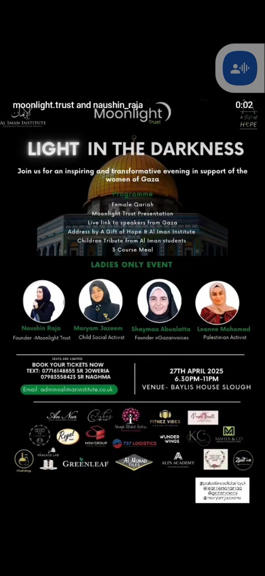 Be the beacon of light for our sisters im Gaza
